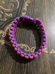 Purple and Pink Paracord Survival 2” Keychain with carabiner and 8”Bracelet Set