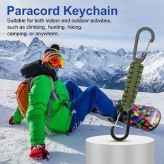 Paracord Keychain Aluminum Paracord Lanyard Key Chain – (3 Pack, Navy Green)
