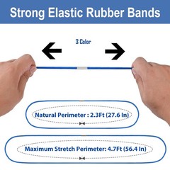 Trash Can Rubber Bands, Fit 2.3-4.7 ft Perimeter, Black, Blue,Olive green