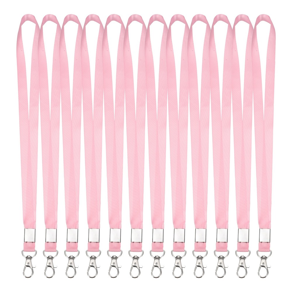 25Pcs 18.1″ Polyester Flat Lanyard with Lobster Clasp for Keys, Pink