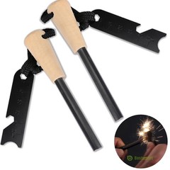 2pc Fire Starter Flint Steel Striker Survival Kit Ferro Rod Camping Outdoor Tool