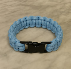 Baby Blue Cobra Paracord Bracelet with Metal Buckle