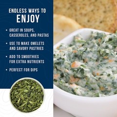 Augason Farms Dehydrated Spinach Flakes Can, Emergency Food Supply, 8 Oz