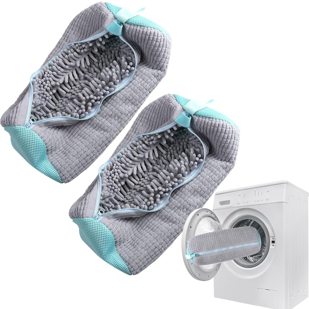 BCCSNNM 2 Pcs Shoe Washing Machine Bag,Laundry Bag for Large, grey-2pcs