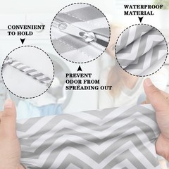 Shappy 2 Pack Large Travel Laundry Bags, Wet Stripe Style, Black, Gray
