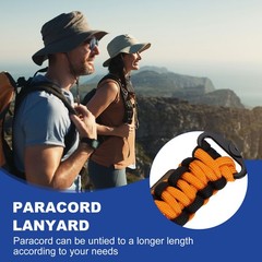 Paracord Lanyard, Strong Lanyard with USA Flag, Orange and Black