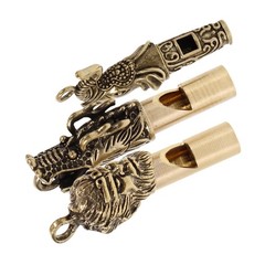 3-Pack Brass Whistle Keychain Portable Survival Whistle Pendant for Camping H…
