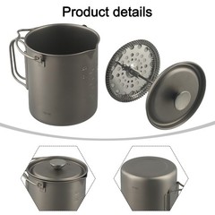 Sleek and Functional Titanium Coffee Cup for Traveling and Backpacking