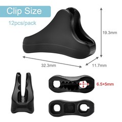 12Pack Rope Tensioner Ultralight 5 millimeters, Black Large(fit 3-5mm)