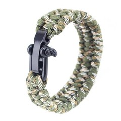 Survival Rope Paracord Bracelet Outdoor Camping Hiking Steel Shackle Buckle New