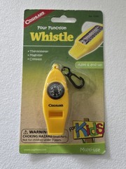 COGHLANS FOUR FUNCTION WHISTLE FOR KIDS (NEW) COMPASS , MAGNIFIER , THERMOMETER