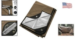 Heavy Duty Coyote Brown Insulated Tarp – Windproof Blankets for Outdoor Survival