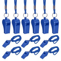 Plastic Whistles with Lanyard, 12 Pcs&Blue-Fitting for (Coaches/Referee)
