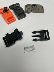 EDC Survival Buckle for bags etc – compass firesteel scraper tool wrench – Olive