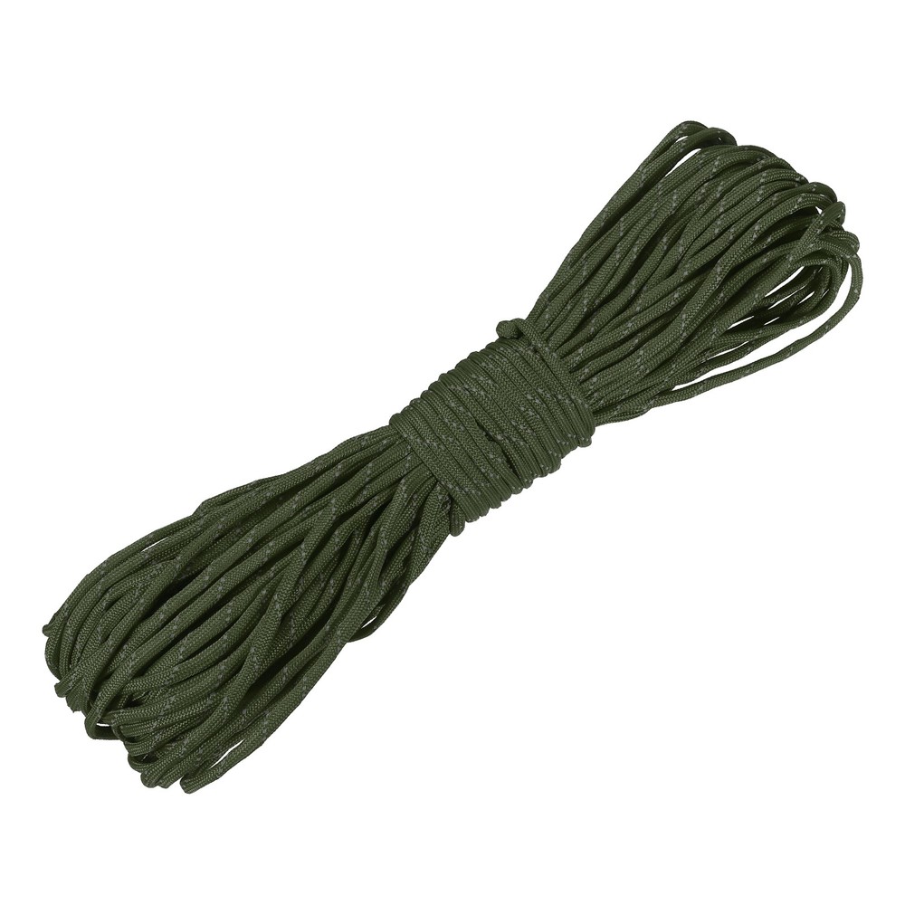 Reflective Fluorescent Paracord Rope 4mm 98 ft for Camping (Olive Green)