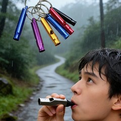 Rustproof Survival Equipment Aluminum Alloy Whistle for Survival Lifesaving