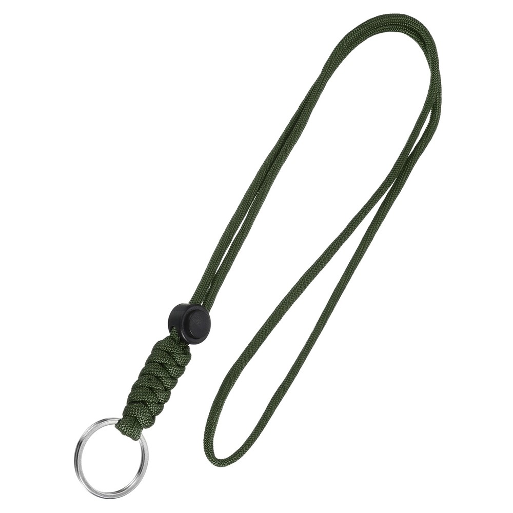 1Pcs 18″ Paracord Lanyard BADGE HOLDER w Keyring Green