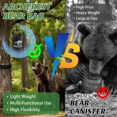 10L/15L Waterproof Bear Bag Hanging Kit, Pulley System with Nylon Ropes