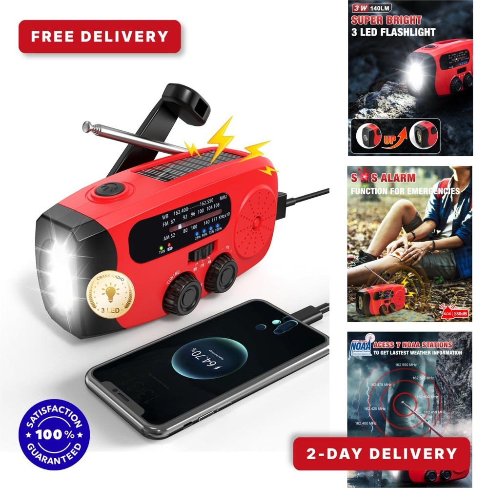 Emgykit Hand Crank Radio with LED Flashlight & SOS Function