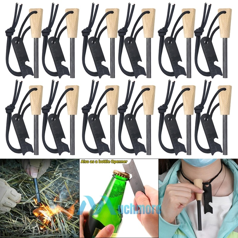 12Pc Magnesium Ferro Rod Flint Fire Starter Emergency Survival Ferro Rod Striker