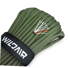 WILDAIR Paracord Survival Paracord Parachute Fire Cord Survival 25FT Army Green