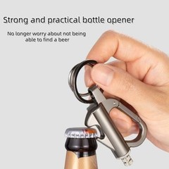 (Fuel Not included) 3-ln-1 Lighter Keychain Bottle Opener, Outdoor Fire Starter
