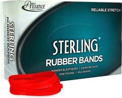 Alliance Rubber 94645 Sterling Bands 1 Pound 3 1/2 x 1/4 Inches, Red
