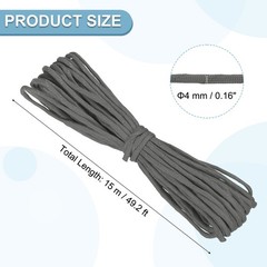 Reflective Fluorescent Paracord Rope 4mm 49 ft for Camping (Gray)