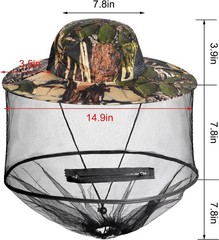 2 Pack Mosquito Head Net Hat Sun Hat Garden Bug Hat with Hidden Net Mesh for