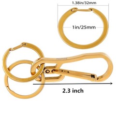 Carabiner Clip Retractable Ring Set Titanium Keychain Quick Release Hooks for…
