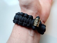 9mm Brass With Viking Thunderbolt Rune Clasp Paracord Bracelet With Free Fob