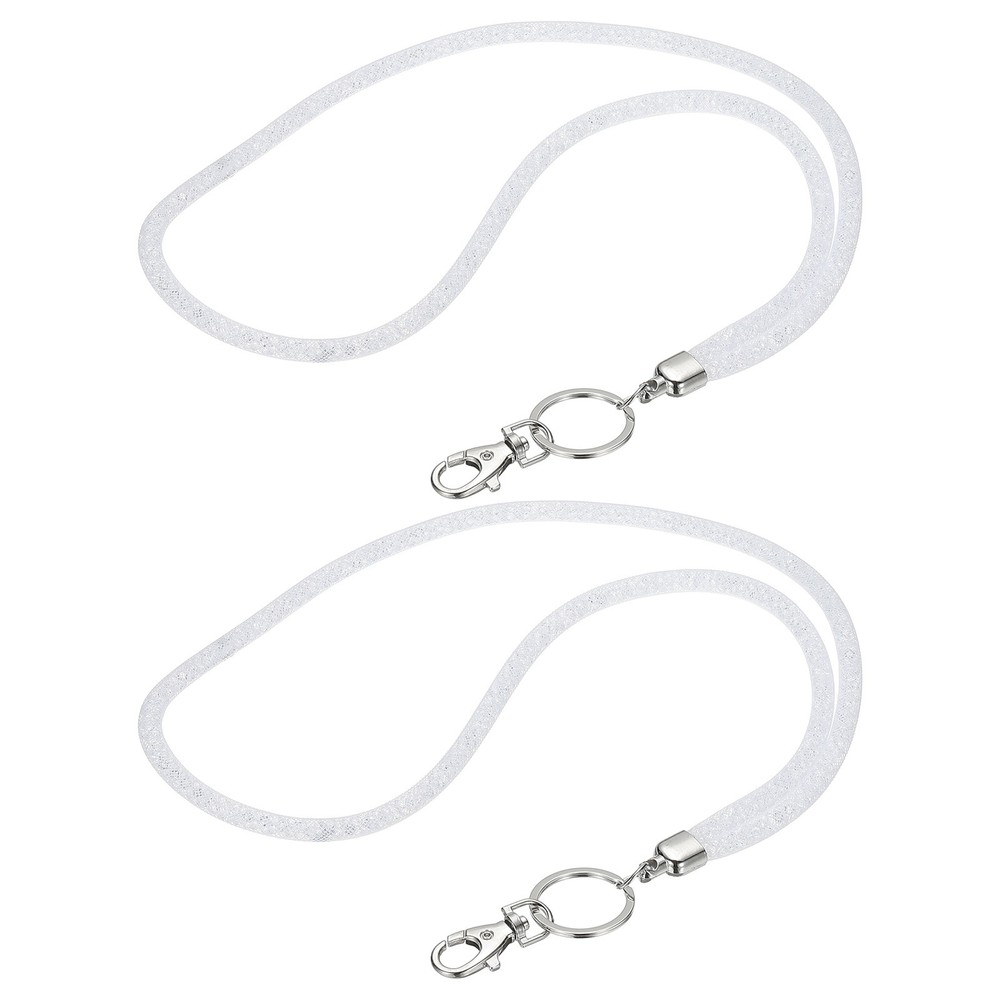 2Pack 15.7″ Rhinestone Lanyard for Keys, White