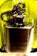 MINI FLASK KEYCHAIN 1oz emergency survival gear novelty 50-key0059-02 GIFT fun