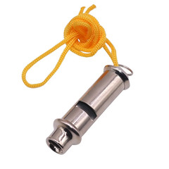 1 Pcs Metal Silver Multi Function Pendant Whistle plus Nylon Rope Coach Referee