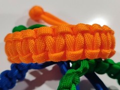 3 Pack Mad Max Style Adjustable Paracord Bracelets 7.5″ Diamond Knott. Blue