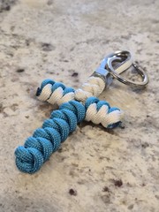 Paracord Cross And Keychain Set In Turquoise And White