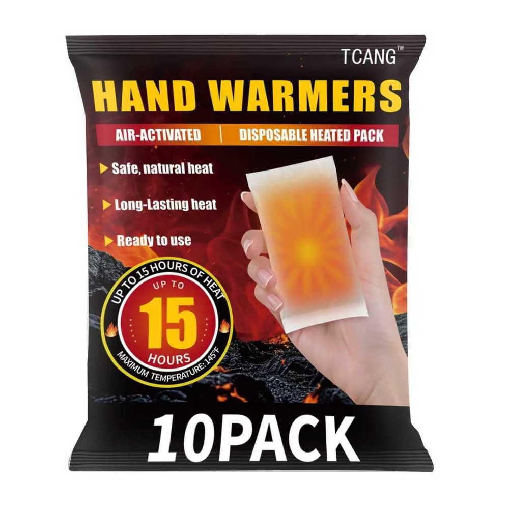 10 Pack Hand Warmers Disposable – Up to 15 Hours of 15 Hours, Creamy white