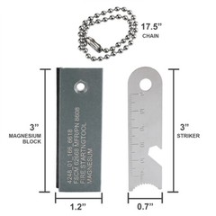 Emergency Fire Starter Strike Ferro Rod All Weather Firesteel Magnesium Flint A+