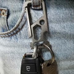 Titanium Carabiner Clip for Keys,Multifunctional EDC Keychain with Keyring,Ba…