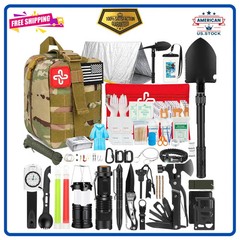 250Pcs Survival Gear Kit with First Aid Supplies Molle Bag and Emergency Tent