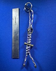 paracord keychain. bag, purse, backpack, jacket zipper pull. Brass Eagle. B11