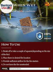 Fire Starter, Easy-Burning Fire Starter Squares for Wood Stoves, Campfires, Gril