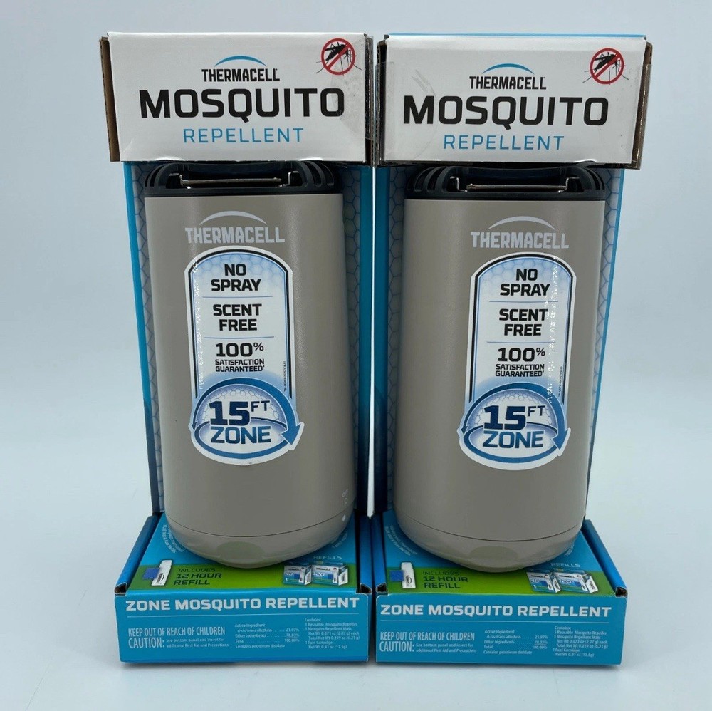 THERMACELL Mosquito Repellent Zone Device 15ft No Spray Scent Free NEW 2 Pack