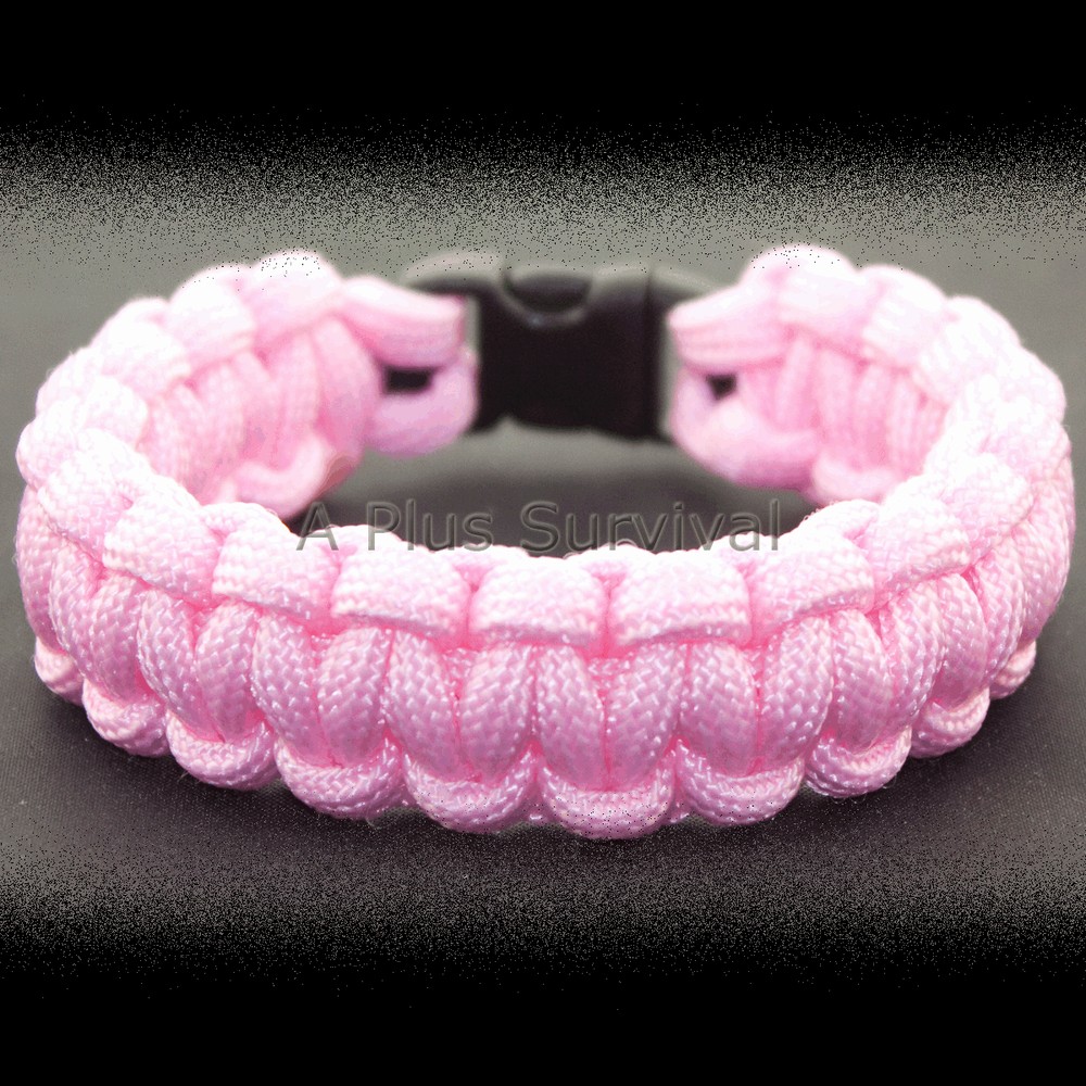 Rose Pink – Paracord Emergency Rope Survival Bracelet – Made in the USA