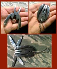 Fixed Blade Samurai Katana Tanto Style Knife + Key Chain Multi Tool Pliars
