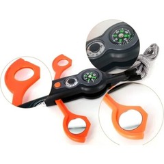 7-in-1 Survival Whistle–Emergency Outdoor Safety Tool w Compass, Light & Lanyard