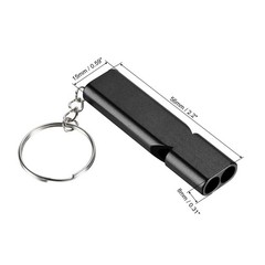 2Pcs Emergency Survival Whistle Double Tubes Whistles Super Loud Black