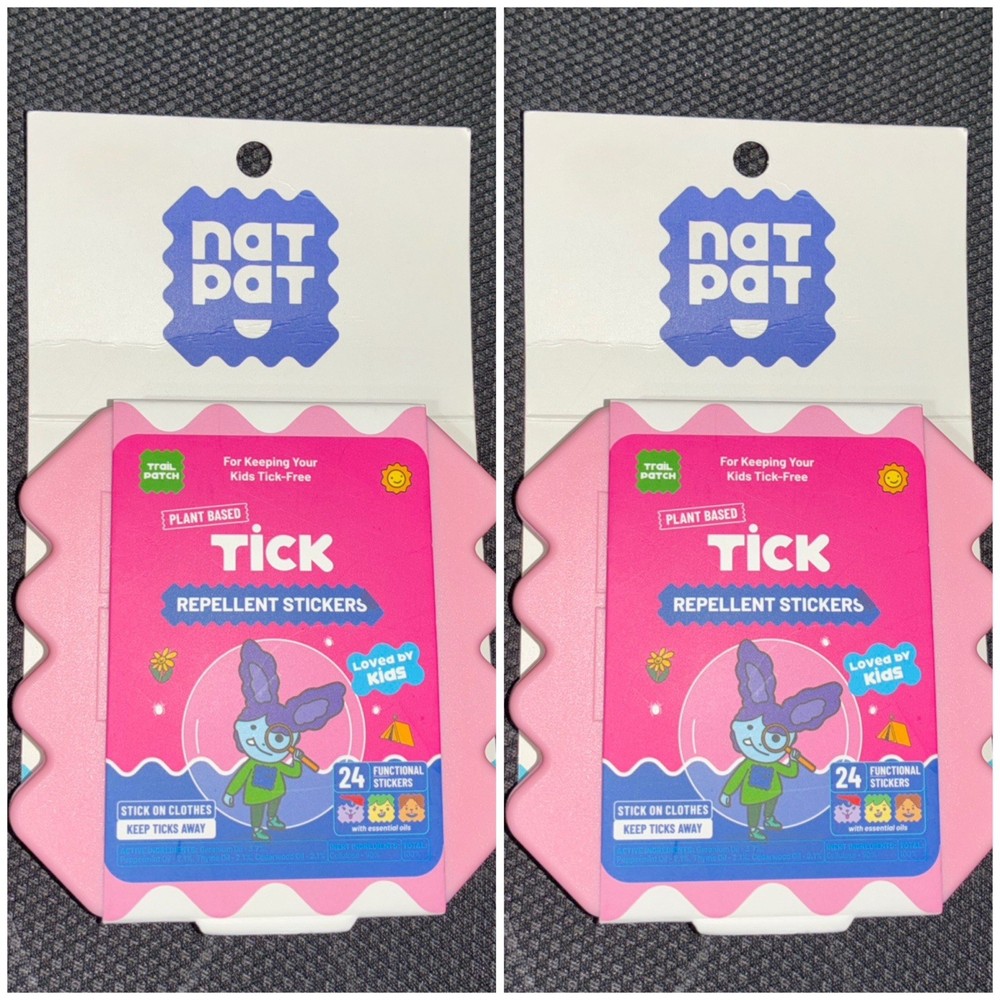 Lot of 2 Packs (48) NATPAT TrailPatch Tick Stickers for Kids All Natural NWT