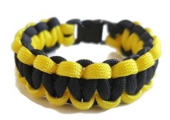 Paracord Bracelet 550 Two-Tone Black/Yellow Survival Tactical 3/8″ Buckle
