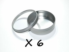 8 oz Round Metal Window See Through Slip-Lid Tin Can Survival Craft Container X6
